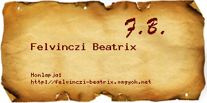 Felvinczi Beatrix névjegykártya